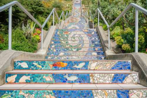 colorful mosaic stairway in san francisco
