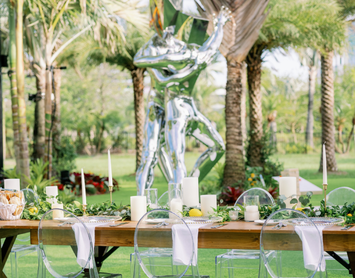 Sculpture Garden with Wedding table