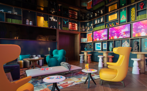 lake nona wave hotel colorful game room