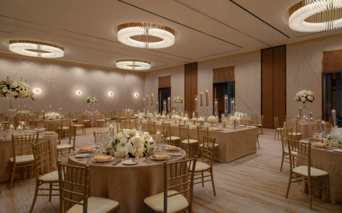 ballroom with wedding decor