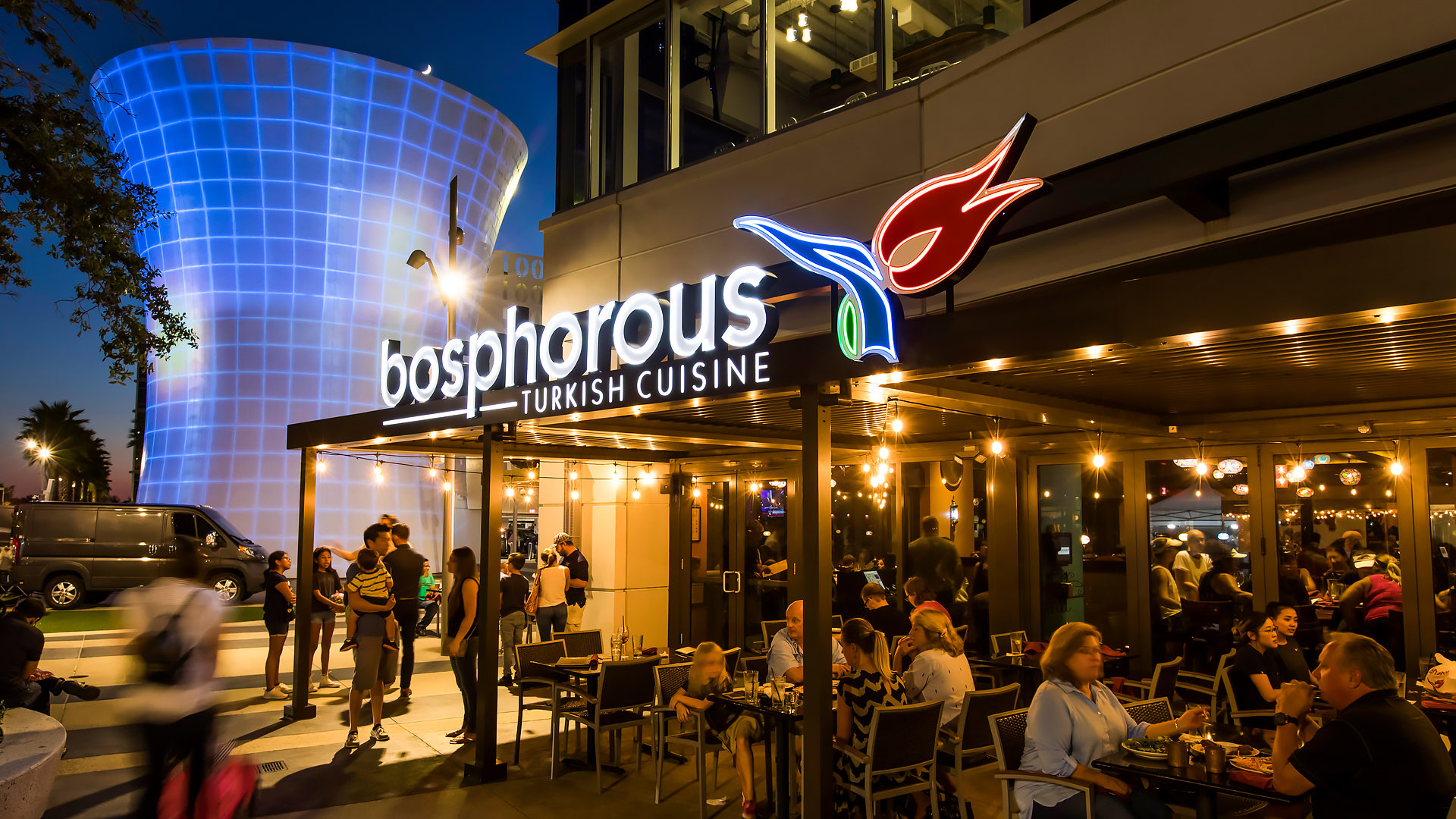 Bosphorus entrance at night