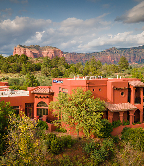 Aerial view of the full property in the middle of nature