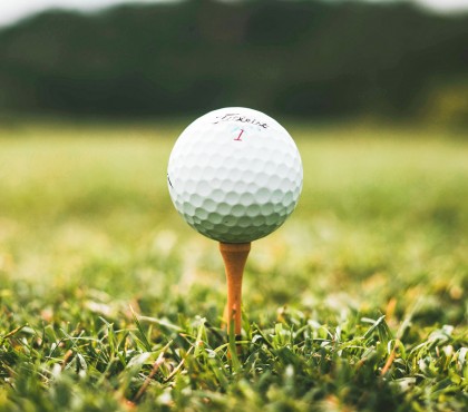 View of a golf ball on a field