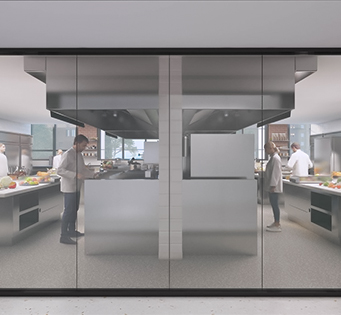 modern kitchen lab for chefs to create new things