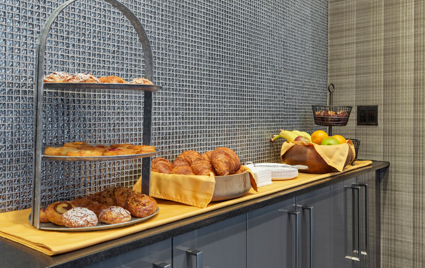 breakfast buffet with pastries