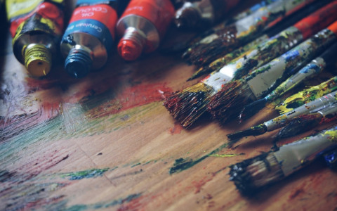 paints and brushes
