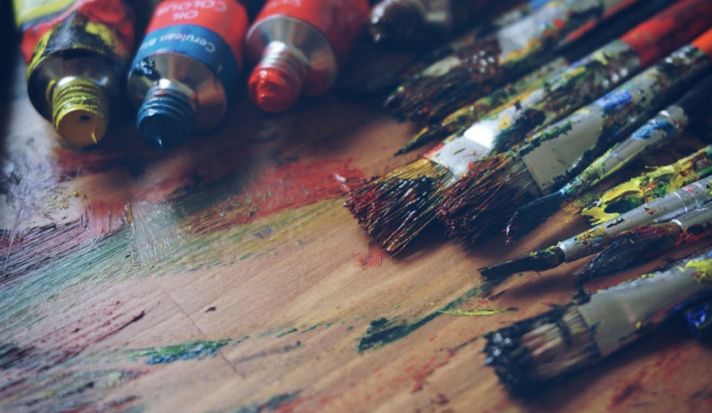 paints and brushes