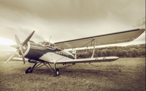 vintage image of 1950's plane