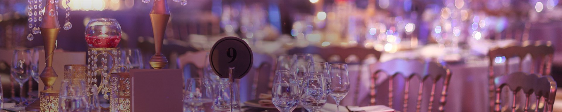 dark image of zoomed wedding table