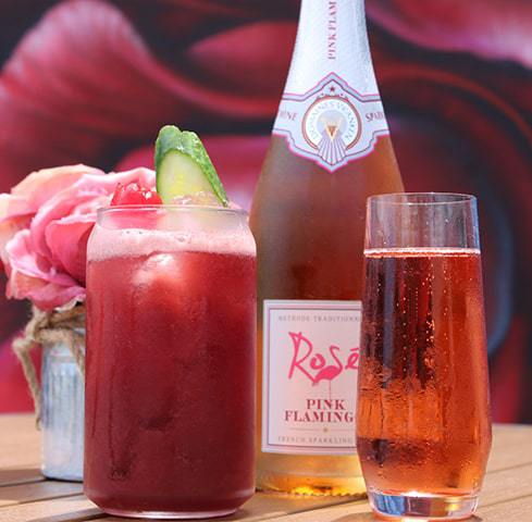 Pink Wine in Glasses for Breast Cancer Awareness
