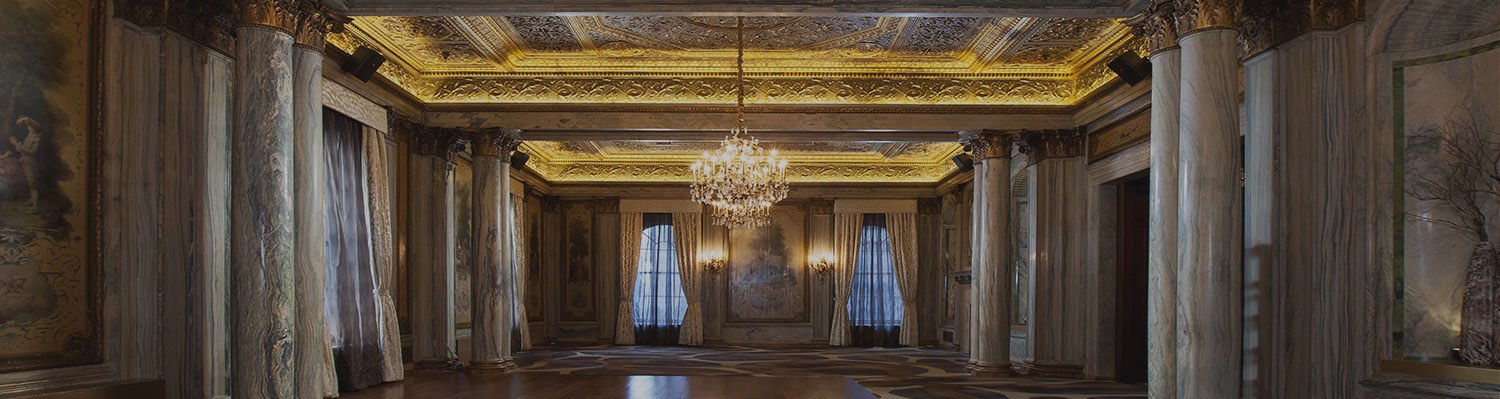 Madison event space with marble columns