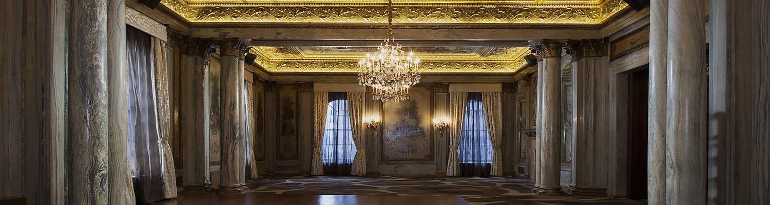 meeting room with chandelier