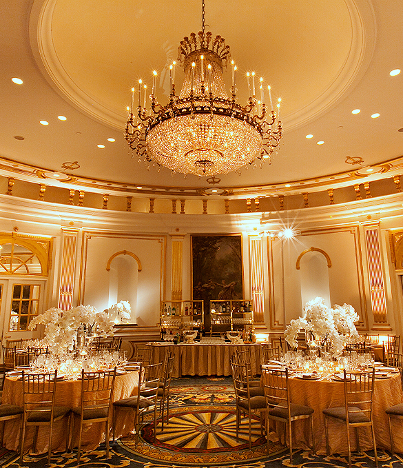 Ballroom with breathtaking chandelier