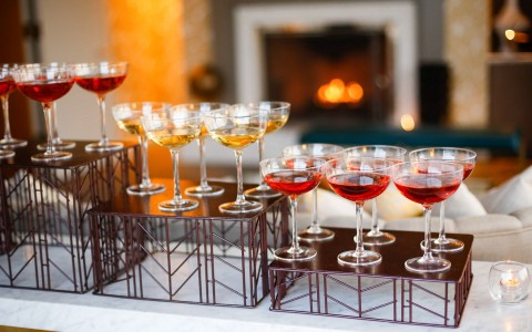 table with assorted cocktails