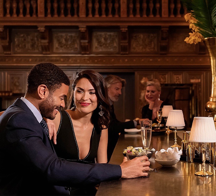 couple eating at the bar