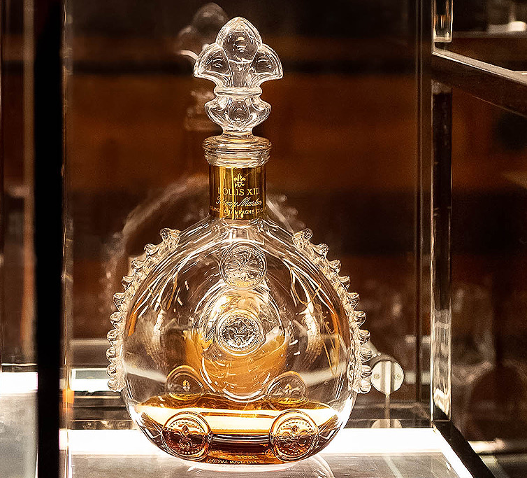 elegant glass bottle of whiskey