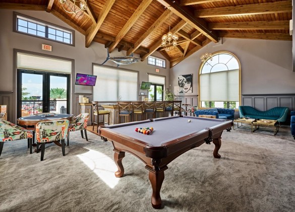 Marlin Bay clubhouse with pool table and chairs 