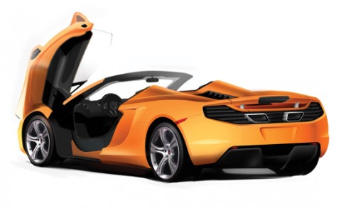 fancy sports car stock image with door that opens up