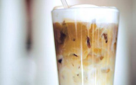 glass of ice coffee