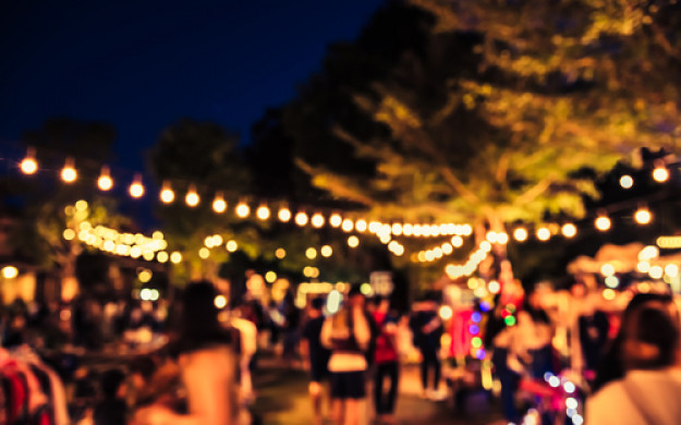 night time garden party