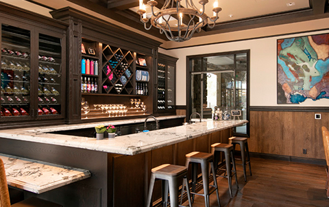 Beautiful bar with marble counter tops