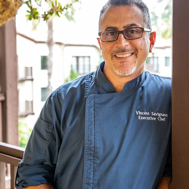 Chef Vincent Savlgnano posing for a picture