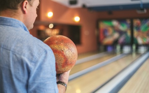 Man holding a bowling ball