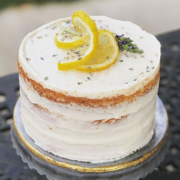 Lemon cake with white frosting