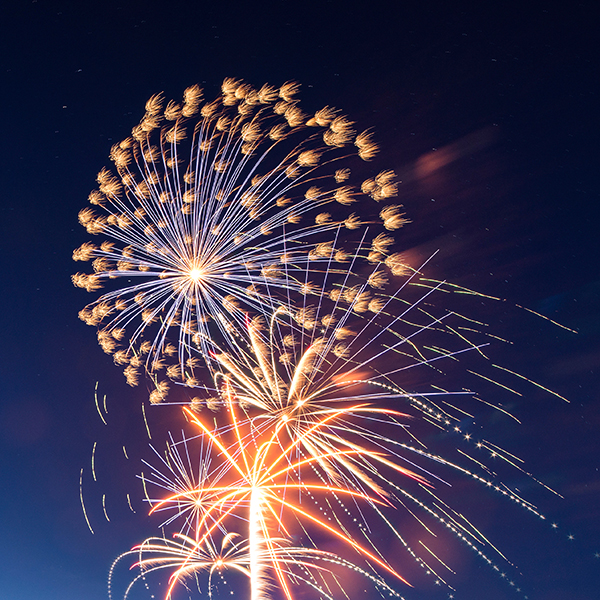 View of multiple fireworks in the sky