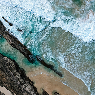 Ocean waves hitting the shore