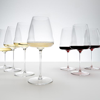 Various white and red wine glasses