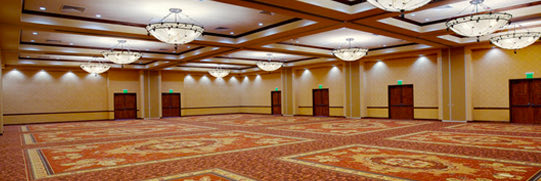 large ball room with chandeliers