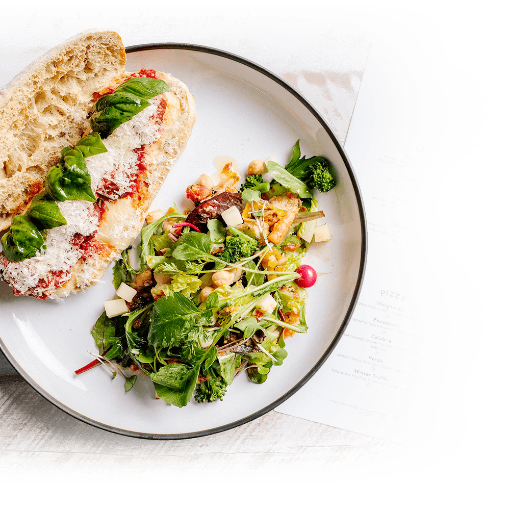 Italian sub and a garden salad