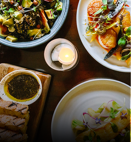 table filled with seasonal dishes