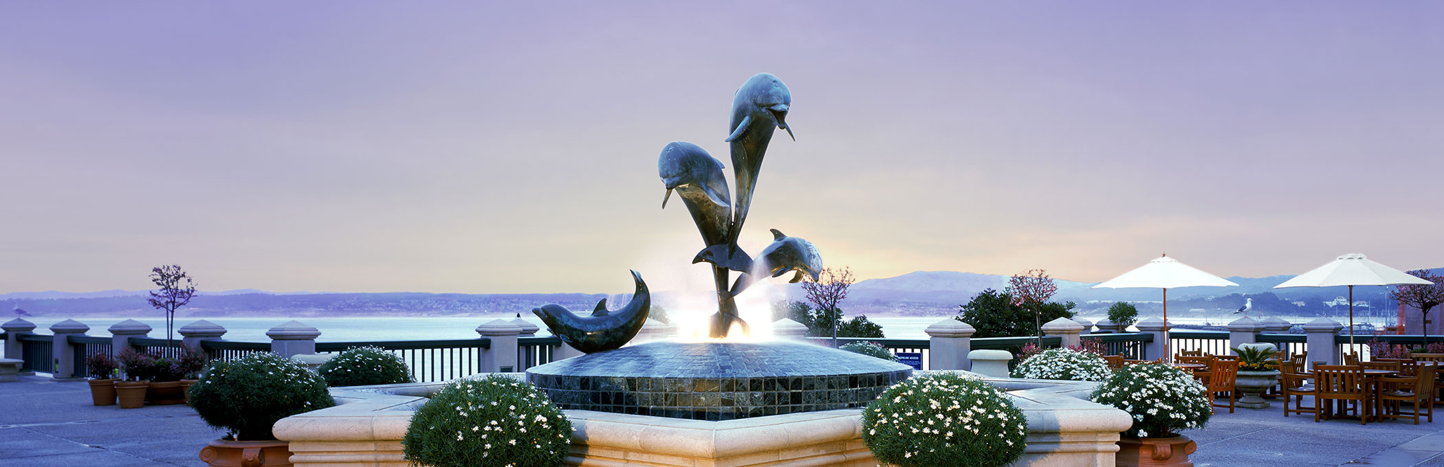 fountain with four dolphins