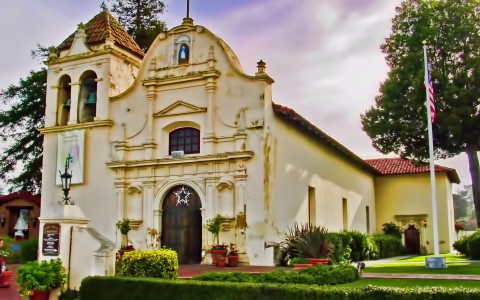 Chapel with garden in front