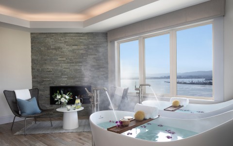 spa tub and fireplace overlooking ocean gallery 37