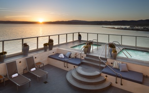 Spa deck on the ocean at sunset gallery 39