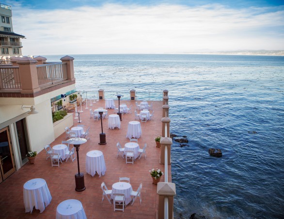 promenade cocktail reception overlooking the ocean