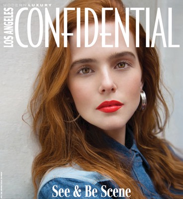LA Confidential magazine cover with woman with red hair