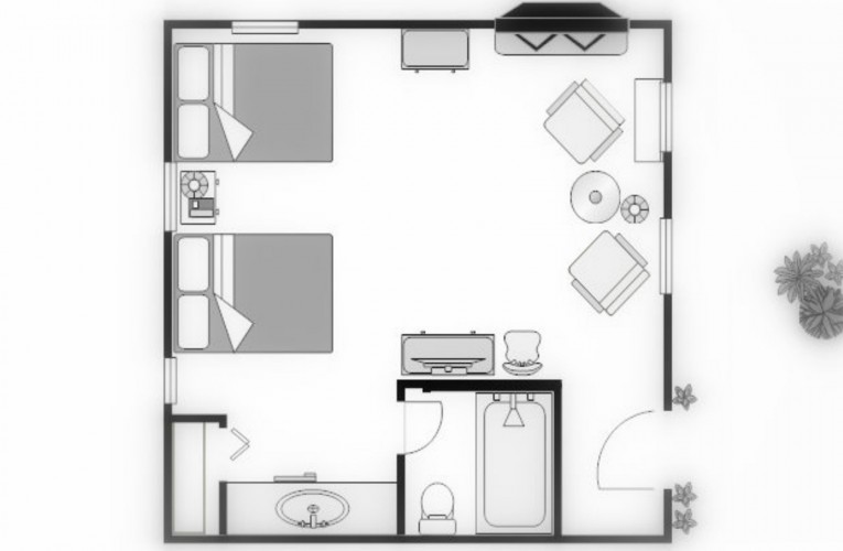 floorplan for double cottage room