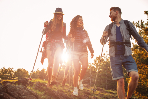 group of friends hiking