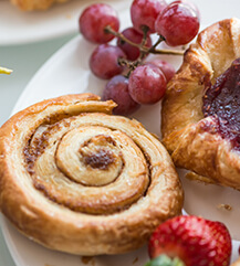 assorted pastries and fruit