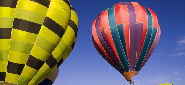 Brightly Colored Hot Air Balloons Float Over Park City Utah