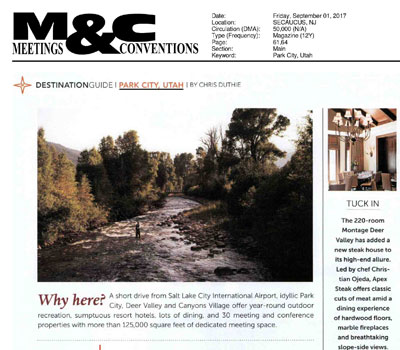 Meetings & Conventions Magazine press release