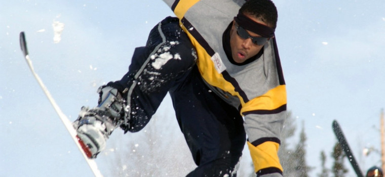 Snowboarder in Mid Leap