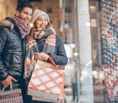 couple looking for christmas gifts