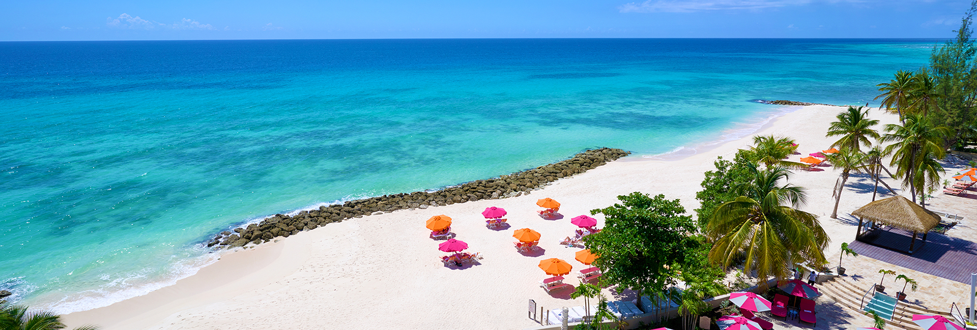 wide view of the ocean at O2 Beach Club
