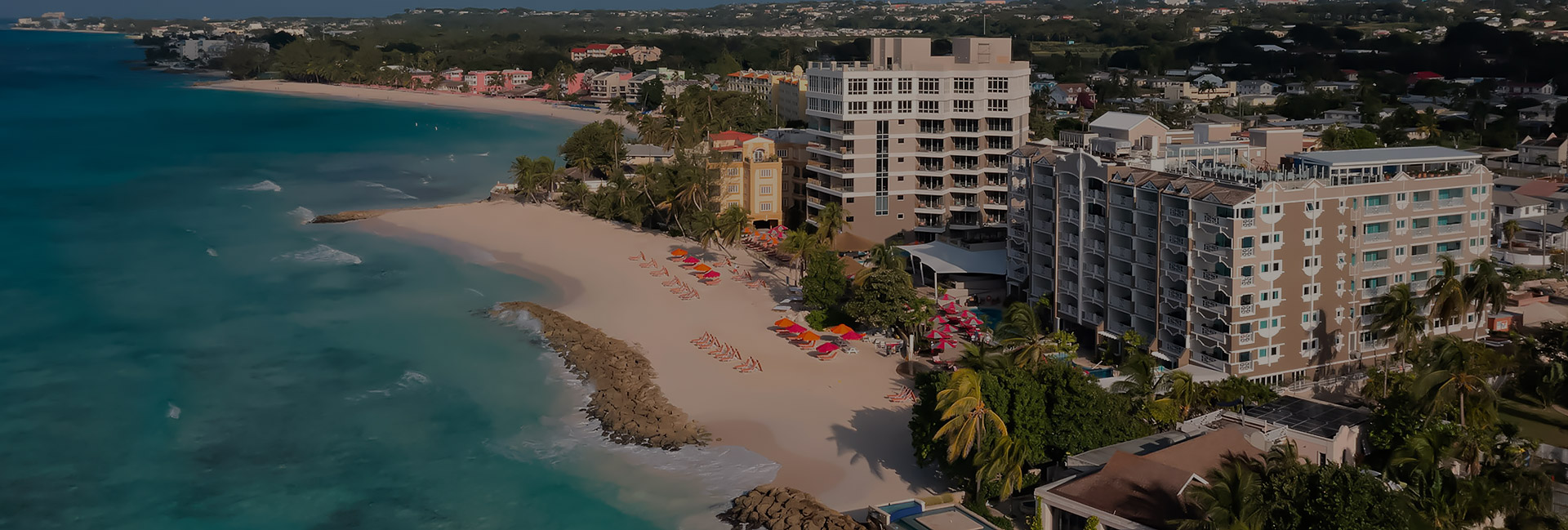 wide shot of o2 beach club and spa