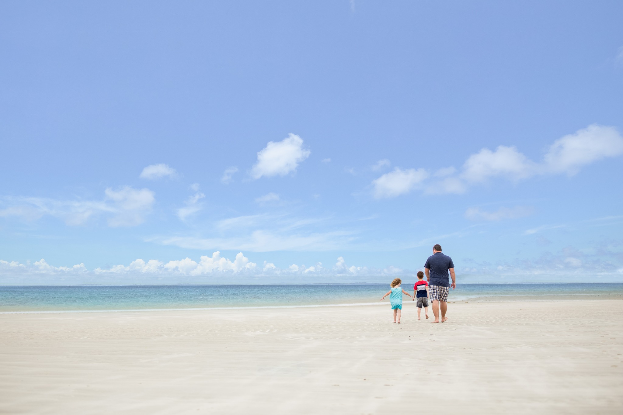 family on beach